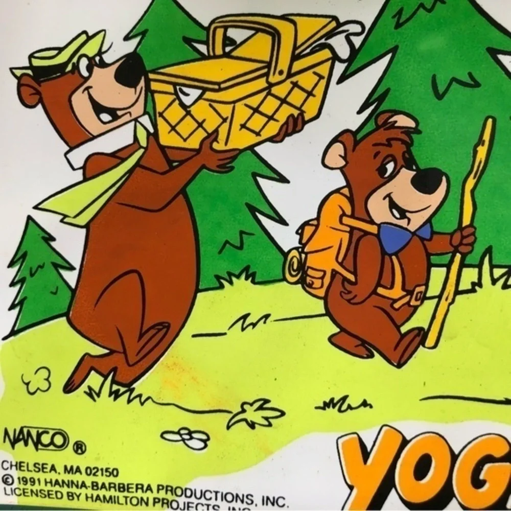 Yogi Bear Pencil Case Boo Boo Ranger Smith Graphic Vintage 1991 Hanna Barbera